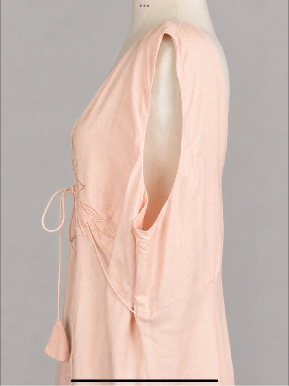 Adrianna Papell Woman 18W Blush Pink Linen Blend Embroidered Midi Dress Plus - Picture 11 of 16